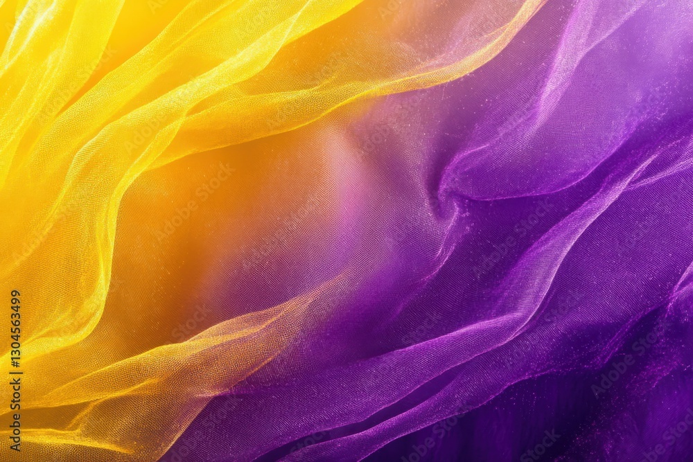Poster abstract yellow and purple fabric swirls creating a soft and dreamy background texture