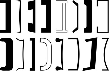 Set of different right brackets isolated on white background