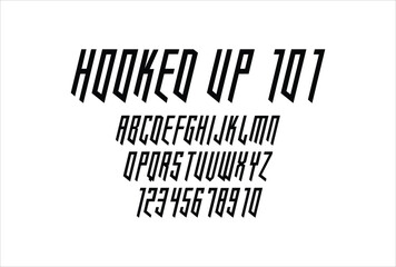 Hooked Up 101 font for logo and headline. Isolated vector typeset