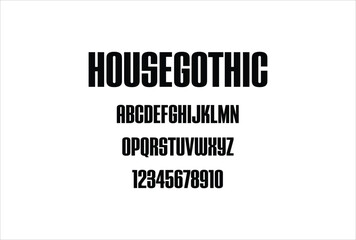 Fototapeta premium House Gothic font for logo and headline. Isolated vector typeset