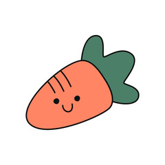 Carrot Cute Doodle Sticker Illustration
