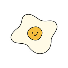 Egg Cute Doodle Sticker Illustration