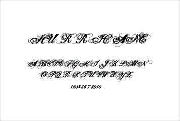 Hurricane font for logo and headline. Isolated vector typeset