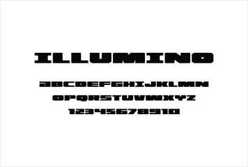 Fototapeta premium Illumino font for logo and headline. Isolated vector typeset