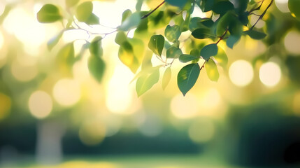 Close-up of Leaves with Sunlight and Dreamy Effect