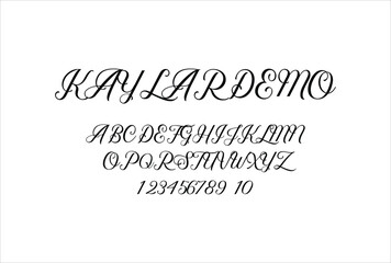 Kaylar DEMO font for logo and headline. Isolated vector typeset