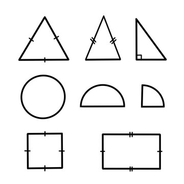 set of shape icons in outline design