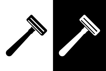 Simple Razor Icon High-Quality Black and White Silhouette Vector.