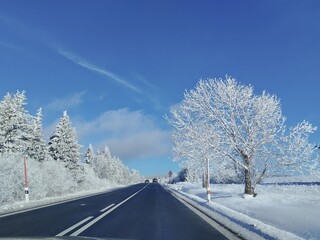 winter landscape of jacnymov area in western bohemia