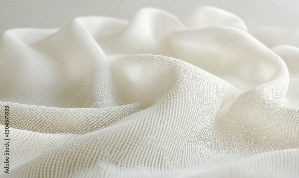 Poster minimalist white fabric texture glowing softly under diffused light, creating a clean and elegant de