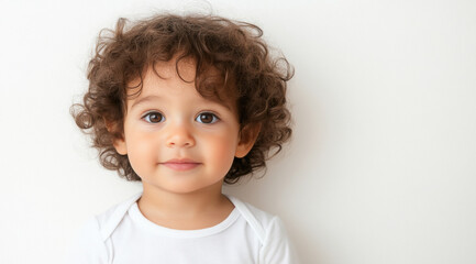 Fototapeta premium cute curly hair little boy