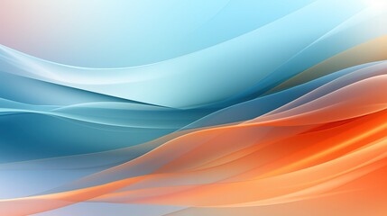 Abstract Background with Soft, Flowing Blue and Orange Lines, Creating Visual Depth and Calmness