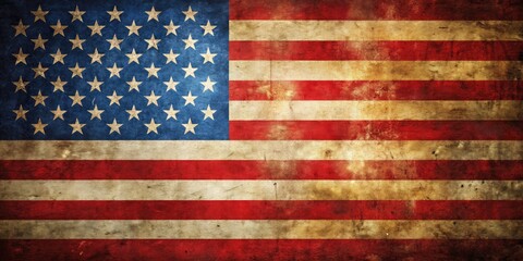 American Flag Vintage Background, Patriotism Symbolism, High DOF Photo
