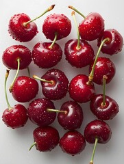 cherries on white background