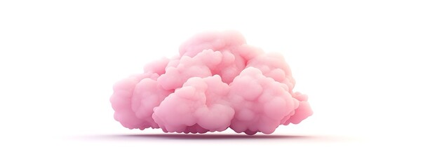 Soft pink cloud icon isolated on a pure white background high-definition details
