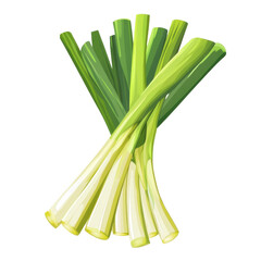 Fresh Bunch of Green Onions: Vibrant green onions, freshly harvested, displayed in a clean, captivating arrangement that will elevate the culinary experience.