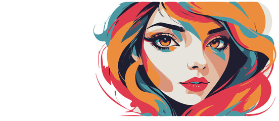Naklejka premium Colorful Abstract Woman Portrait - International Women's Day Celebration Art