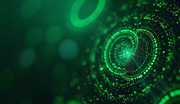 Abstract digital green background. Can be used for technological processes, neural networks and AI, digital storages, sound and graphic forms, science