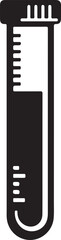 Silhouette vector of a test tube, perfect for laboratory, science, chemistry, and medical research designs. Ideal for educational and scientific projects.