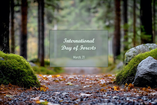 Forest path celebrating International Day of Forests on March 21 - Powered by Adobe