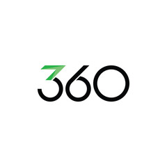 The number 360 logo and the arrow to the top right