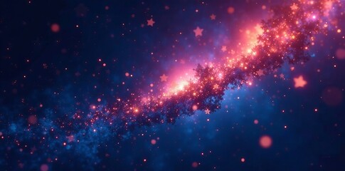 Fototapeta premium Abstract art of glowing stars on dark background, celestial beauty, abstract, constellation