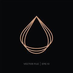 Thin lines water liquid drop logo design