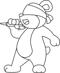 Bear Darts Dart Animal Vector Graphic Art Illustration