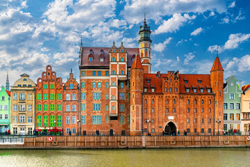 Ancient granary buildings in the Old Town of Gdansk