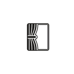 Window line icon sign or symbol vector half open window icon