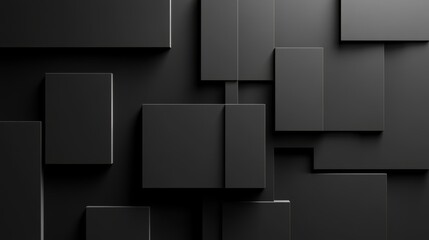 Abstract Black Rectangles on Dark Background for Modern Design Use