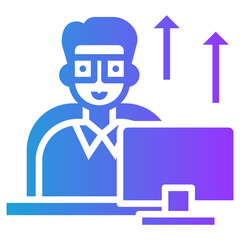 Leadership glyph gradient icon