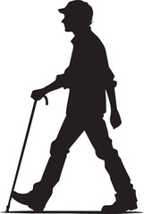 Silhouette vector of a walker, ideal for healthcare, mobility aid, rehabilitation, and elderly support designs. Perfect for medical and accessibility-related projects.