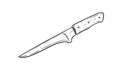 Obraz premium boning knife digital illustration isolated black and white