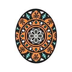 Color hand drawn mandala egg. decorated with flower, leaves heart pattern.
