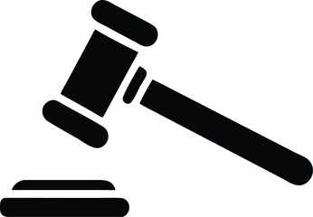 judge gavel simple icon. Vector illustration