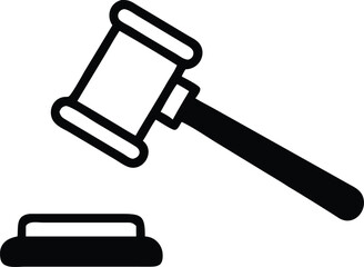 judge gavel simple icon. Vector illustration