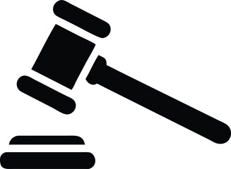 judge gavel simple icon. Vector illustration