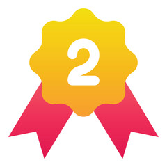 Gradient color icon, illustration for Bronze, award, medal, badge.