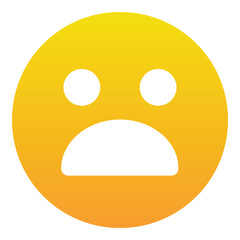 Gradient color icon, illustration for Face, emoji, sad, upset.