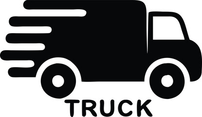 Truck delivery icon set. Fast delivery sign. Vector illustration