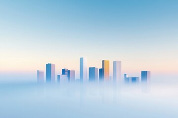 Fototapeta premium Dynamic Cityscape: Evolving Architecture Reflecting Generative Algorithms