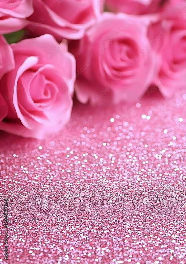 Poster a close-up view of red roses, artfully arranged to create a floating effect. the white background ma