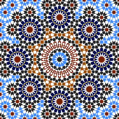 Seamless arabic ornament based on traditional arabic art. Geometric mosaic.	
