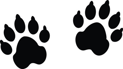 Fototapeta premium Dog paw print set. Paw icon. Vector illustration.