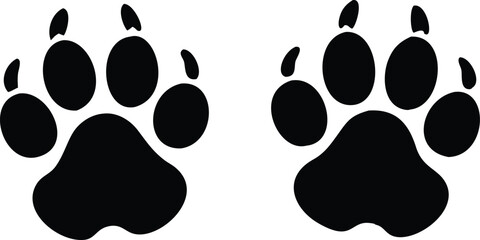Fototapeta premium Dog paw print set. Paw icon. Vector illustration.