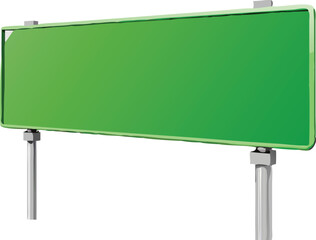 Green road sign realistic vector