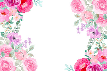 Watercolor flowers background vector for design.