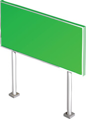 Obraz premium Green road sign realistic vector