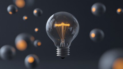 Radiant Business Ideas 3D Glass Bulb with Golden Filaments